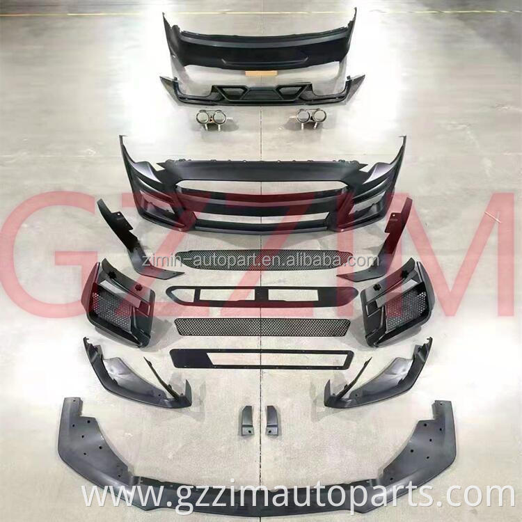 Front & Rear Bumper Grille Side Skirt Body Kits Upgrade Parts For Mustang 2018 - 2020 Upgrade To GT500 shelby